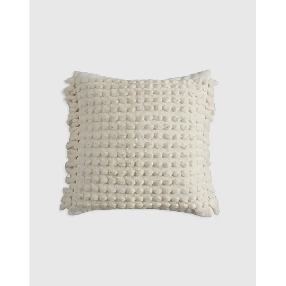 Quince - Dana Wool Fringe Pillow Cover - Ivory - 20x20